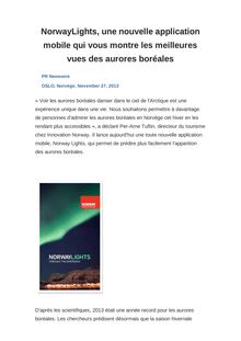 NorwayLights, une nouvelle application mobile qui vous montre les meilleures vues des aurores boréales