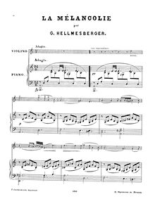 Partition complète, La mélancolie, A minor, Hellmesberger Sr., Georg
