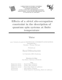 Effects of a strict site occupation constraint in the description of quantum spin systems at finite