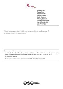 Vers une nouvelle politique économique en Europe ? - article ; n°1 ; vol.71, pg 139-179