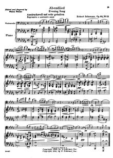 Partition de piano et partition de violoncelle, 12 Klavierstücke für kleine und große Kinder, Op.85 par Robert Schumann