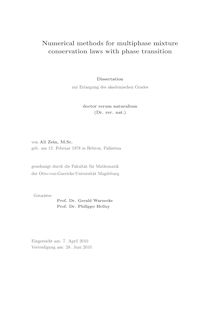 Numerical methods for multiphase mixture conservation laws with phase transition [Elektronische Ressource] / von Ali Zein