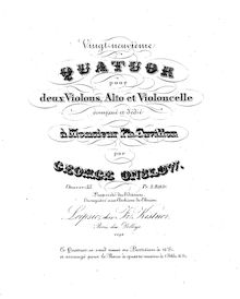 Partition parties complètes, corde quatuor No.29, Op.55, Onslow, Georges
