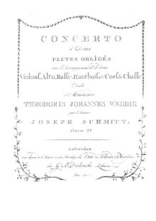Partition compléte, Concerto pour 2 flûtes, Concerto à deux Flutes obligés avec l Accompagnement de deux Violons, Alto, Basse, Hautbois & Cors de Chasse