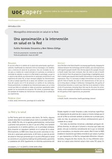 Introducción: Una aproximación a la intervención en salud en la Red (Introduction: A study of health interventions on the Internet)