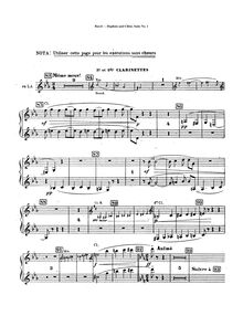 Partition clarinettes - alternate parties to substitute pour chœur, Daphnis et Chloé  No.1