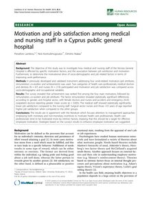 Motivation and job satisfaction among medical and nursing staff in a Cyprus public general hospital