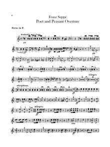 Partition cor 1/2 (F), Dichter und Bauer (Poet et Peasant), Lustspiel in 3 Akten