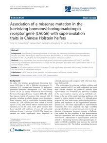 Association of a missense mutation in the luteinizing hormone/choriogonadotropin receptor gene (LHCGR) with superovulation traits in Chinese Holstein heifers