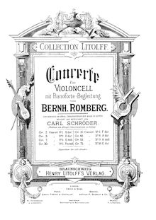 Partition complète, violoncelle Concerto No.8 Op.48, A major, Romberg, Bernhard