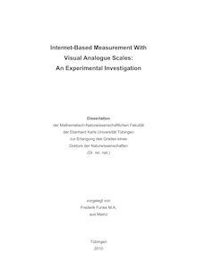 Internet-based measurement with visual analogue scales [Elektronische Ressource] : an experimental investigation / vorgelegt von Frederik Funke