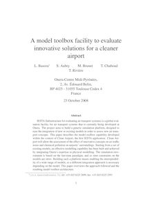 A model toolbox facility to evaluate innovative solutions for a cleaner