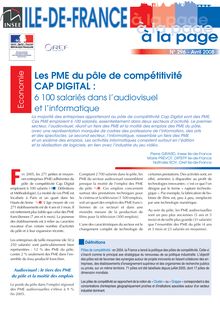 Les PME du pôle de compétitivité CAP DIGITAL :  6 100 salariés dans l audiovisuel et l informatique