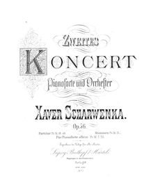 Partition complète, Piano Concerto No.2, Op.56, Scharwenka, Xaver