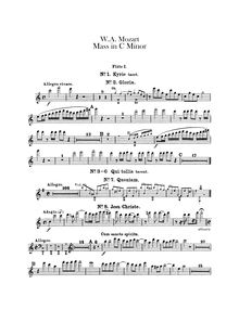 Partition flûte 1, 2, Mass, Große Messe ; Great Mass ; Mass No.17