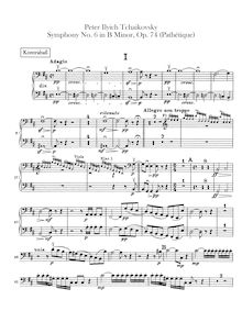Partition Basses, Symphony No.6, Pathétique / Патетическая (Pateticheskaya)