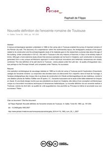 Nouvelle définition de l enceinte romaine de Toulouse - article ; n°1 ; vol.50, pg 181-204