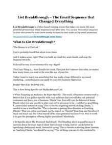 List Breakthrough Review & HUGE $23800 Bonuses