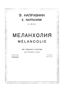 Partition complète, 4 pièces, Nápravník, Eduard