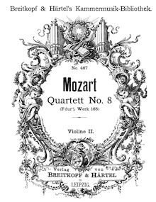 Partition violon 2, corde quatuor No.8, Quartet, F major, Mozart, Wolfgang Amadeus