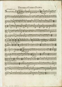 Partition trompette ou cor 1 (D, G, D), Symphony Hob.I:75, D major