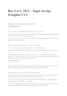 Bac 2012 S L Anglais LV2 Corrige