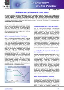 La conjoncture en Midi-Pyrénées n° 7 - Juillet 2010  Redémarrage de léconomie, sans tonus