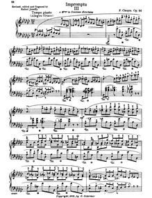 Partition complète, Impromptu No.3, G♭ major, Chopin, Frédéric par Frédéric Chopin