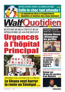 Walf Quotidien n°9182 - Du 5 au 6 novembre 2022