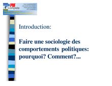 Introduction: Faire une sociologie des comportements politiques ...