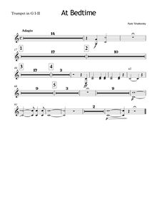 Partition trompette 1/2 (G), At Bedtime, На сон грядущий, Tchaikovsky, Pyotr