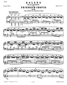 Partition complète, Bolero, Chopin, Frédéric