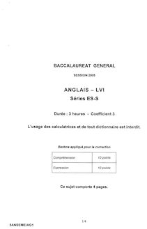Sujet du bac S 2005: Anglais LV1