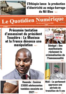 Le Quotidien Numérique d’Afrique n°1867 - du mercredi 23 février 2022