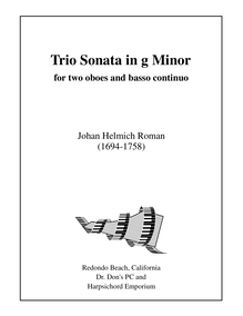 Partition complète, Trio Sonata en G minor, G minor, Roman, Johan Helmich