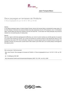 Deux paysages en terrasses de l Ardèche - article ; n°4 ; vol.56, pg 391-409