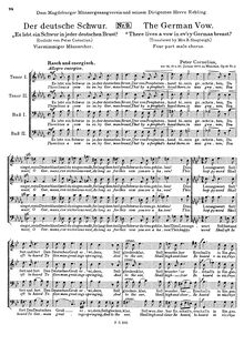 Partition No.3 - Der deutsche Schwur, 3 Männerchöre, Op.12, Cornelius, Peter