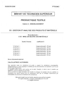 Mise en oeuvre des matériels 2006 Ennoblissement BTS Productique - textile