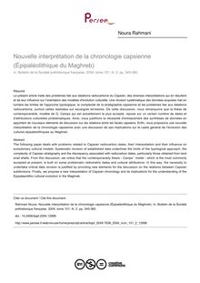 Nouvelle interprétation de la chronologie capsienne (Épipaléolithique du Maghreb) - article ; n°2 ; vol.101, pg 345-360