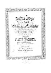Partition complète, Piano Concerto No.1, E minor, Chopin, Frédéric