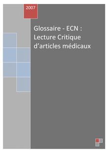 Glossaire ECN : Lecture Critique d articles médicaux