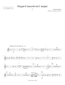 Partition trompette 1 (C), orgue Concerto en C major, C major, Salieri, Antonio