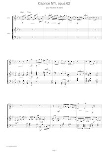 Partition 1 - Allegro vivace, 4 Caprices pour hautbois et Piano