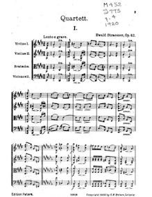 Partition , Lento e grave, corde quatuor No.4 en E minor, Op.42