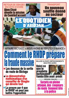Le Quotidien d’Abidjan n° 3039 - du Vendredi 26 février 2021