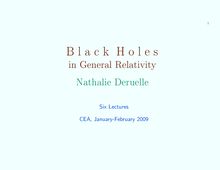 Black Holes in General Relativity