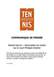 Roland-Garros : incident durant le match Tsonga/Nishikori