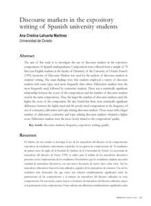 Discourse markers in the expository writing of Spanish university students
