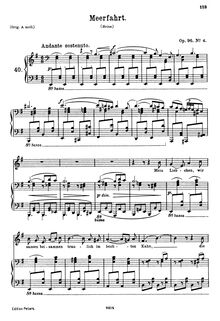 Partition No.4 Meerfahrt, 4 chansons, Brahms, Johannes