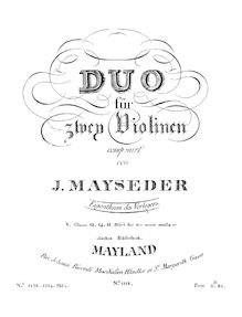 Partition parties complètes, 3 Duos pour 2 violons, Mayseder, Joseph